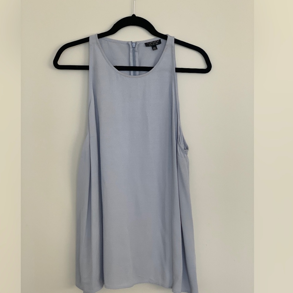 Topshop Open-Back Tank-Lavender/Blue